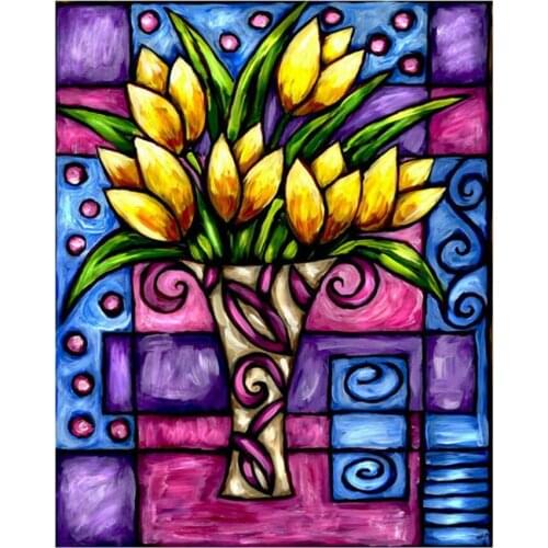 Diamond painting Flower 5D DIY Full Square Diamond embroidery Cross stitch Picture Rhinestones Round mosaic Tulip Art Gift