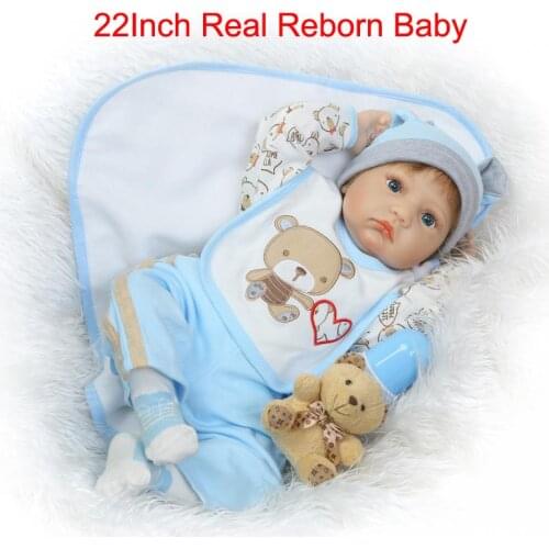 Bebes reborn NPK 22" soft silicone reborn baby girls boy dolls for children gift play house toys bonecas brinquedo menino