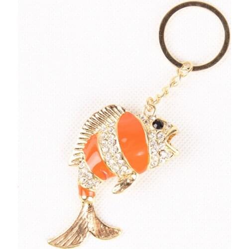 Carp Fish Lovely Cute Crystal Charm Purse Handbag Car Key Keyring Keychain Party Wedding Birthday Gift