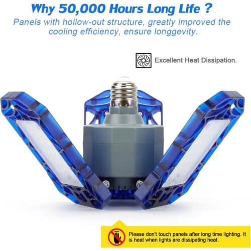 60W 40W E26 LED Garage Lamp LED Bulb Deformable Ceiling Light High Power Light Indoor For Warehouse Factory Garage Basement Gym