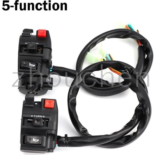 Motorcycle electric start horn 5 function switch with choke lever for Quad ATV 4 Wheeler