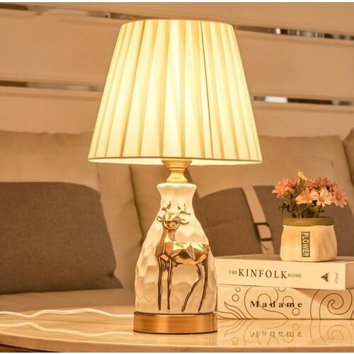European cute girl romantic warm creative golden deer gift decoration plug-in household simple decorative table lamp LX102605