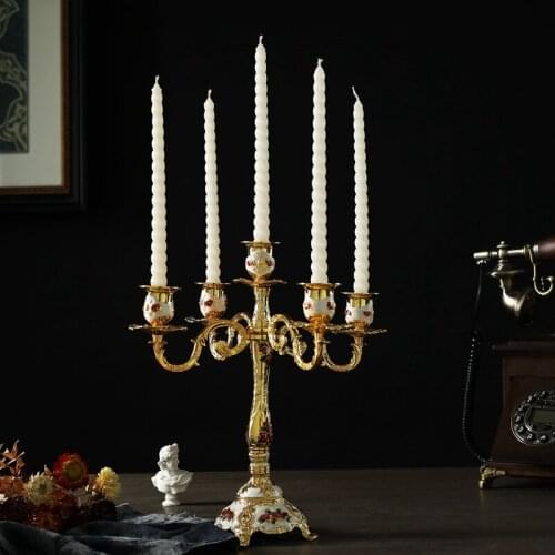 European Candlestick table with retro palace home romantic gifts candlelight dinner table wedding props Candlestick candelabra