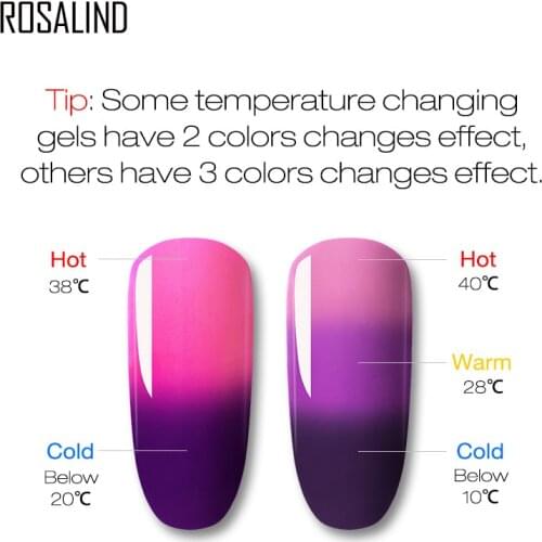 Rosalind Gel Nail Polish 7ML Temperature Change Varnishes Hybrid Glitter Nail Manicure Need Base Top Coat Gel Polish Nail Art