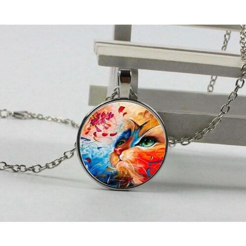 Hot Cat Crystal Glass Necklace Jewelry Glass Accessories Pendant Small Gift Custom Wholesale
