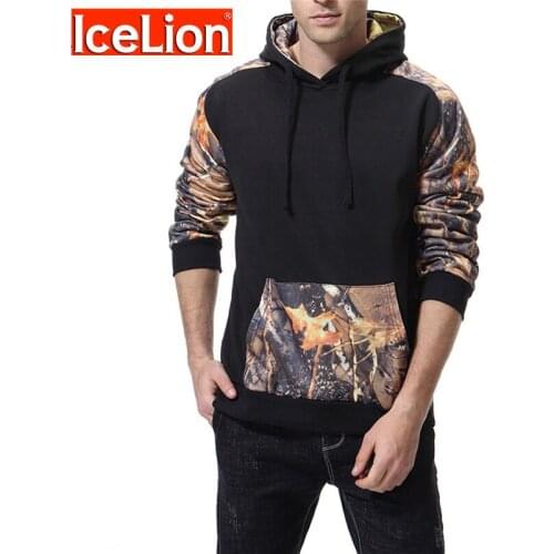 IceLion 2021 Autumn Hoodies Men Print Sweatshirts Long Sleeve Slim Fit Sportswear Mens Fashion Casual Cotton Pullovers New