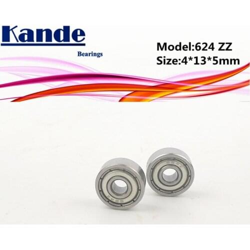 Kande Bearings 624 ABEC-1 624ZZ ABEC-3 624ZZ ABEC-5 624 ZZ Miniature Deep Groove Ball Bearing 4x13x5mm 624-2Z