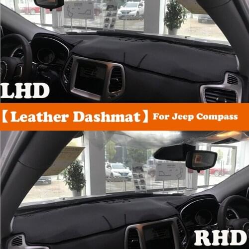 Leather Dashmat Accessories Car-Styling Dashboard Covers Pad Dash Mat Sunshade For Jeep Compass MP/552 2017 2018 2019-2021
