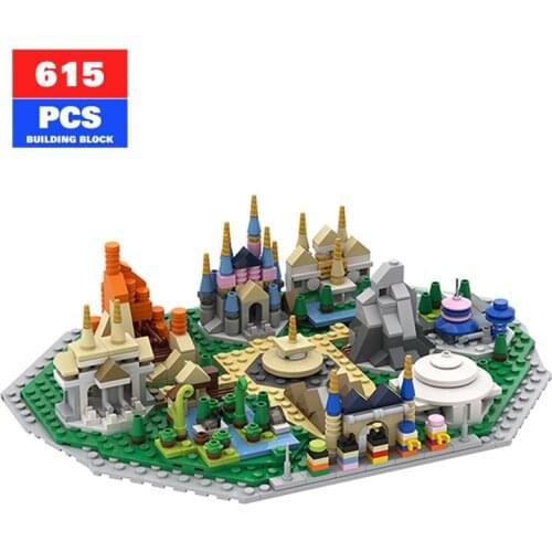 Moc Medieval City Architecture Bricks Amusement Park Model Castle Streetscape Building Toys Friends Building Block Toys for Girl