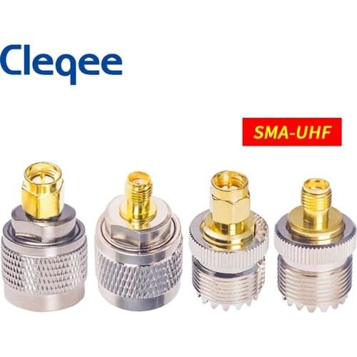 JXSINONE 4PCS/SET UHF Male Fmale PL259 SO239 To SMA Male Female Connector RF Coax Coaxial Adapter Kit Gold Plated SMA