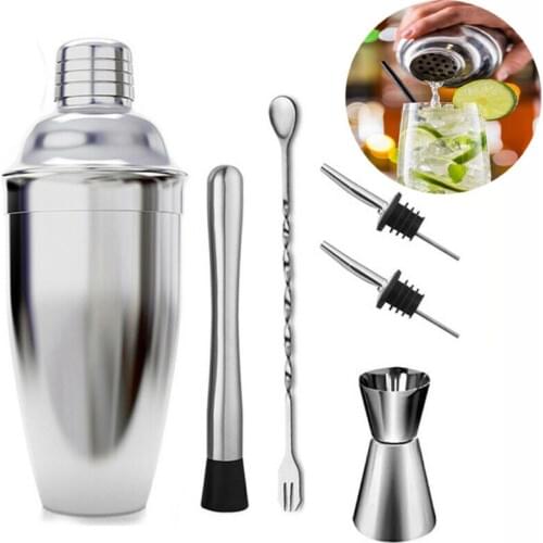 Stainless Steel Cocktail Shaker Mixer Drink Bartender Martini Tools Bar Set Kit