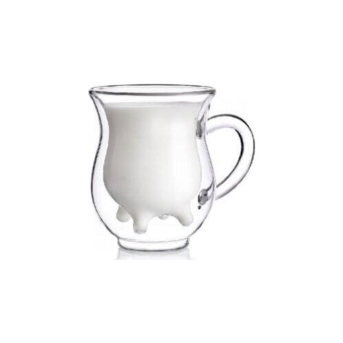 2015 New Arrival Time-limited Sgs Wine Glasses Beer Glass Caneca Heat-resistant Glass Tea Cup Double Coffee With The Small Cow