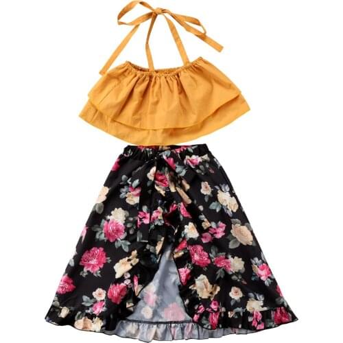 1-6T Fashion Kid Baby Girl Clothes set Summer Sleeveless Top Floral Print Shorts Dress set Cute party princess Outfits
