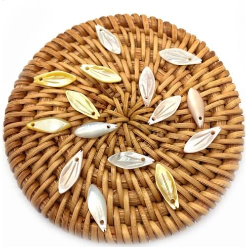 Natural Sea Shell Bead Pendant Bamboo Leaf Shell Pearl Charm Is Used In Jewelry Making DIY Jewelry Supplies Bracelet Accessories