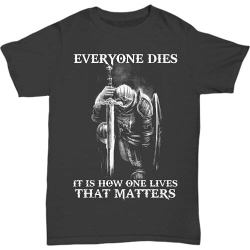Warrior Knight Templar T-Shirt for Men Fight To Live That Matter God Tee Gifts Men Summer Short Sleeves Casual S-3Xl T Shirt