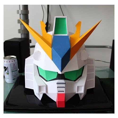 SD Gundam Helmet Headdress Mask DIY Handmade Puzzle Assembling Can Wearable Cosplay Toy