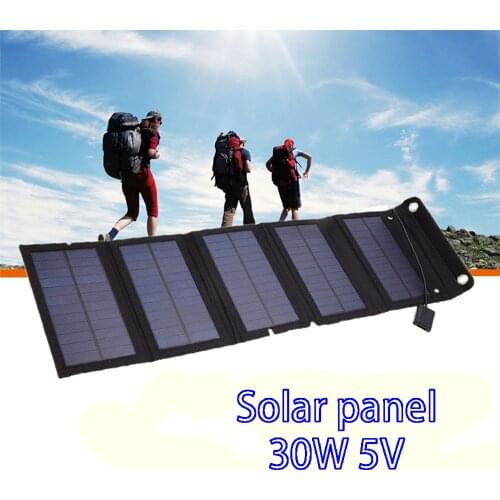 Solar Cell 30W Photovoltaic Panels USB Charger System Battery V 5V Portable Flexible Foldable Energy Power Sunpower Camping Set