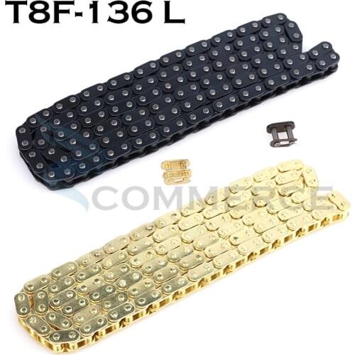 T8F-136L Golden chain with Spare Master Link For Mini Dirt BIKE Quad ATV 47cc 49cc Minimoto Pocket Bikes 136 links