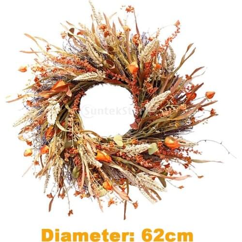 Front Door Wreath Outdoor Wall Decor Fall Fake Floral Harvest Garland Lintel Accessories