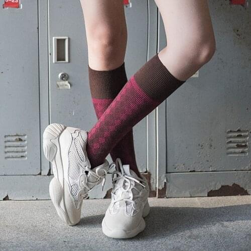 Woman Solid Geometric Print Cotton Socks Girls Knee High Socks Sport Socks Warm Winter Sock Ankle Socks Crew Socks 4 Pairs/lot