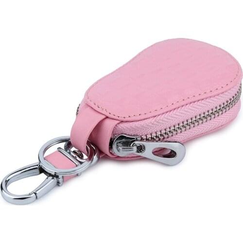 Genuine Leather Car Key Bags for Women Crocodile Pattern Keychain Holder Organizer Wallet Zipper Key Pouch Coin Keychain Wallet