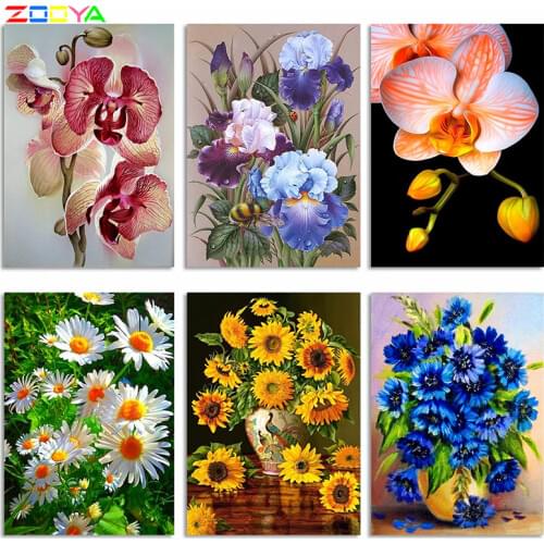 ZOOYA DIY 5D Diamond Painting Flowers Full Set Sale Diamond Embroidery Flowers Full Drill Diamond Mosaic Flowers Home Decor ZM15