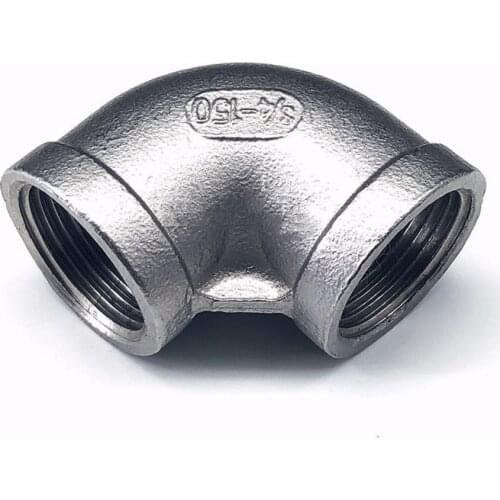 1/8" 1/4" 3/8" 1/2" 3/4" 1" 1-1/4" BSP Elbow 90 Degree Angled Stainless Steel 304 Female Threaded Pipe Fitting Fish Tank