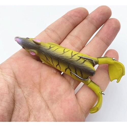 1PCS Minnow Fishing Lure Double Propeller Frog Silicone Soft Bait95mm Artificial Crankbait Wobbler Soft Drag Jig Fishing tackle