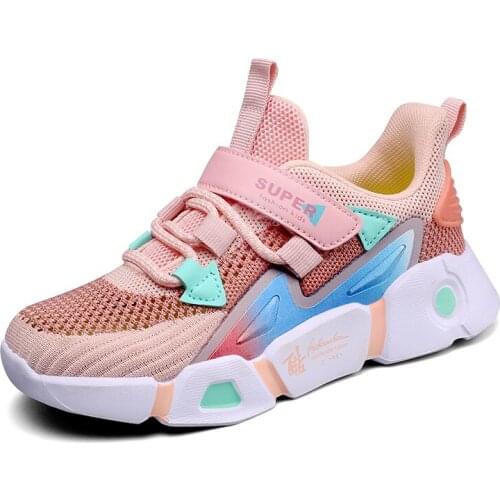 2021 Boys Single Net Shoes New Summer Girls Net Surface Breathable Soft Sole Shoes ChildrenS Sports Shoes Big Kids