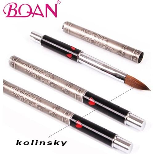 BQAN 1 Pc #12 Acrylic Nail Brush High Quality Acrylic Brush Nail Art Tool Round Hair Nail drawing Brush