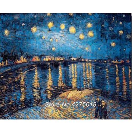 5d Mosaic Full Square Diamond Embroidery,Van Gogh Starry Night Diamond Painting Cross Stitch custom photo Home Decor YG674