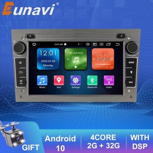 Eunavi 2 Din Android 10 Car Radio Multimedia Player For Opel Vauxhall Astra H G J Vectra Antara Zafira Corsa Autoradio GPS Navi