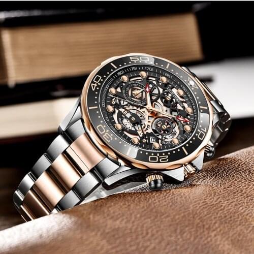 LIGE2021 Fashion Luxury Brand Mens Watch Waterproof Luminous Wristwatch Stainless Steel Quartz Male Clock часы мужские+Box