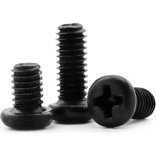 Black/Bright Zinc Plated Cross Recessed Round Pan Head Screws Phillips Screws M2 2.5 3 4 M5