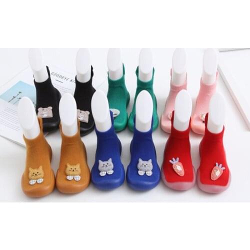 Baby Walkers Baby Boy Fashion Shoes Cute Shoes Cartoon Children Anti-slip Socks Knitted Kids Slipper Unisex Toddler First Walker