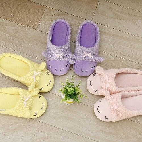 Children Soft Sole Suede Plush Autumn Winter Home Slippers girl Cartoon sheep modeling Indoor\Floor Slippers women home