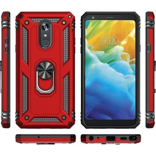 For LG Stylo 5 Case Dual Layer Military Armor Case Magnetic Ring Stand Shockproof Hard Back Cover