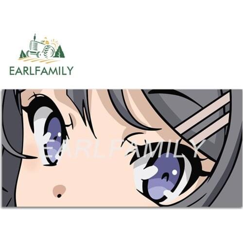 EARLFAMILY 13cm x 6.4cm for Bunny Girl Eyes Caravan Car Stickers Auto Car Accessoires Decal Waterproof Motorcycle Vinyl Decor