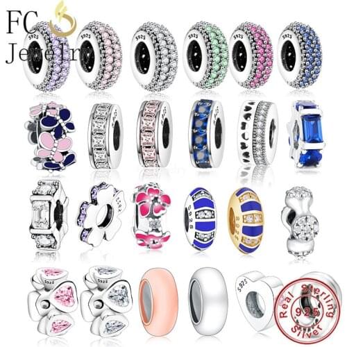 FC Jewelry 925 Sterling Silver Eternity Vintage Spacer Beads Fits Original Brand Charms Bracelet Making DIY Berloque Gifts