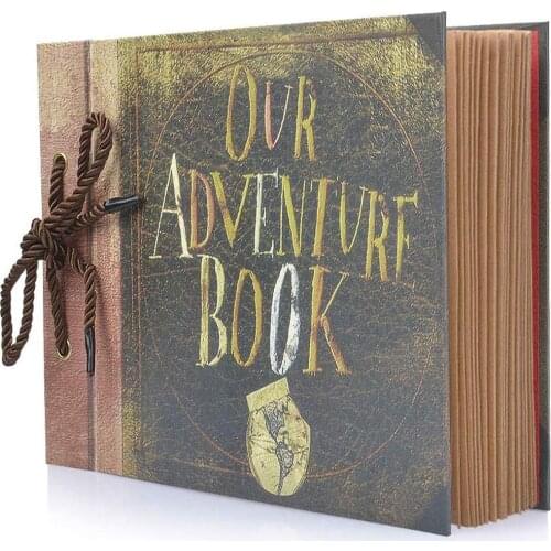 Retro DIY Photo Album Hardcover Kraft Paper Photo Album Movie DIY Photo Album,UP Album Scrapbook,Travelling Scrapbook