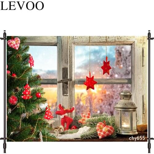 LEVOO Photography Background Light Love Pine Window Christmas Background Photobooth Photo Studio Shoot Prop
