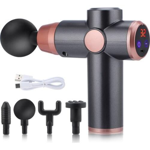 LCD Display Massage Gun 32 Gears Mini Fascia Gun Touch Screen High Frequency Vibration Deep Massage Fitness Equipment Body Relax