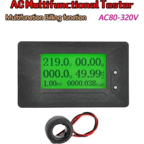 GC93 AC 80-320V 100A 200A Multifunctional Electric Power Monitor Voltage Current Power Frequency Watt Power KWM Energy meter
