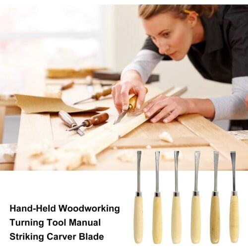 6Pcs/Set Hand-Held Wood Carving Set Wood Working Tools Chisel Kit Carvers Craving Knife Manual Striking Carver Blade