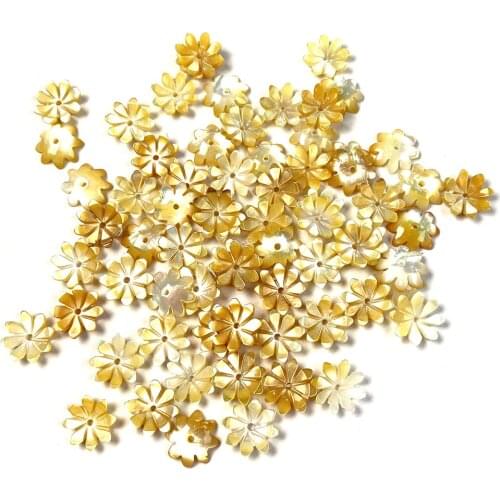 Natural Shell Flower Yellow Making Bracelets And Earrings For DIY Package Sale 10mm