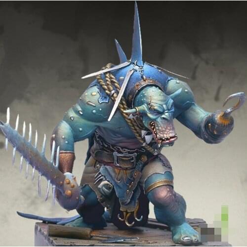 Unpainted The Shark Animal Warrior GK Resin Figure 1/24 Scale Model Kit Resin Colorless Self-Assembled Toy No.118