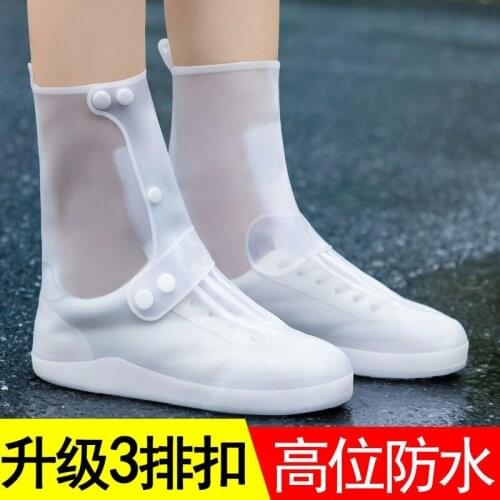 Rain Boots Waterproof Overshoe Mens and Womens Outdoor Travel Rain Boots Easy to Carry Thick Wear-Resistant Non-Slip