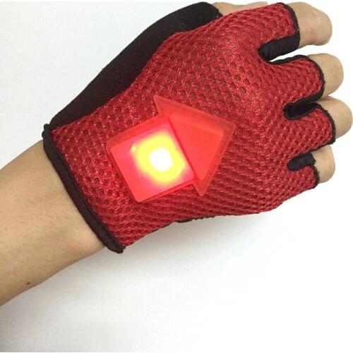 Night Rding Half Finger Gloves Arm Warmers Flash Warning Lamp Cycling Gloves LED Gravity Induction Light Gloves for Man Woman