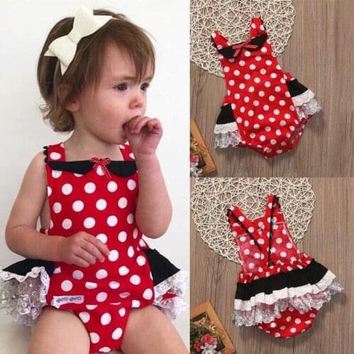 Summer 2019 New Summer Newborn Baby Girl Cotton Romper Polka Dots Jumpsuit Outfits Clothes