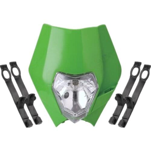 Dirt Bike Motocross Headlight Enduro MX Racing Headlamp Front Light Mask for KTM EXC XCW XC SX SXF XCF 250 350 450 Green